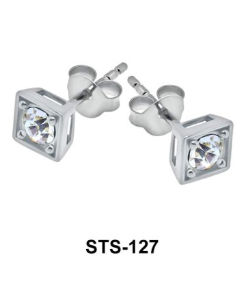 Plain Square Stud Earrings STS-127